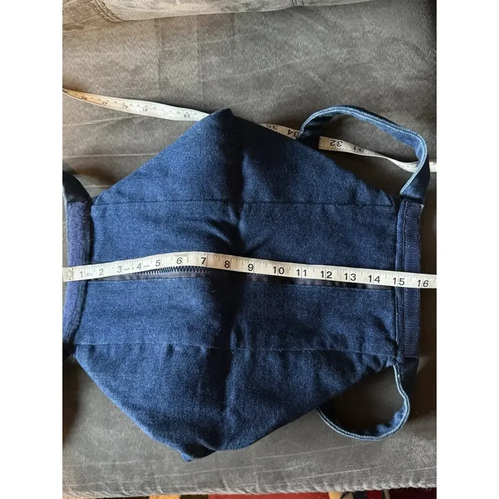 Handmade Denim Crossbody Shoulder Purse Folded Star Patchwork Floral Calico OOAK